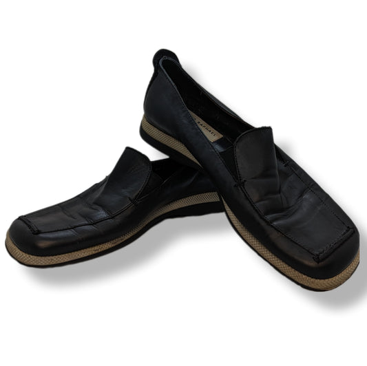 Filippo Raphael Black Leather Loafers Women Size UK 5