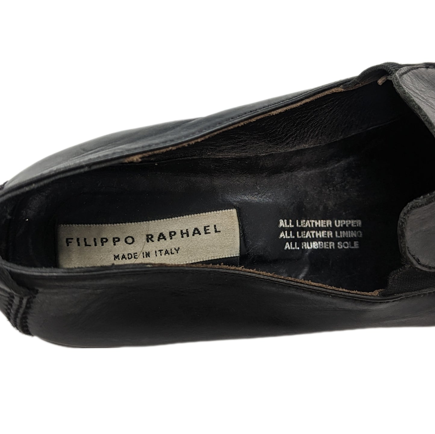 Filippo Raphael Black Leather Loafers Women Size UK 5