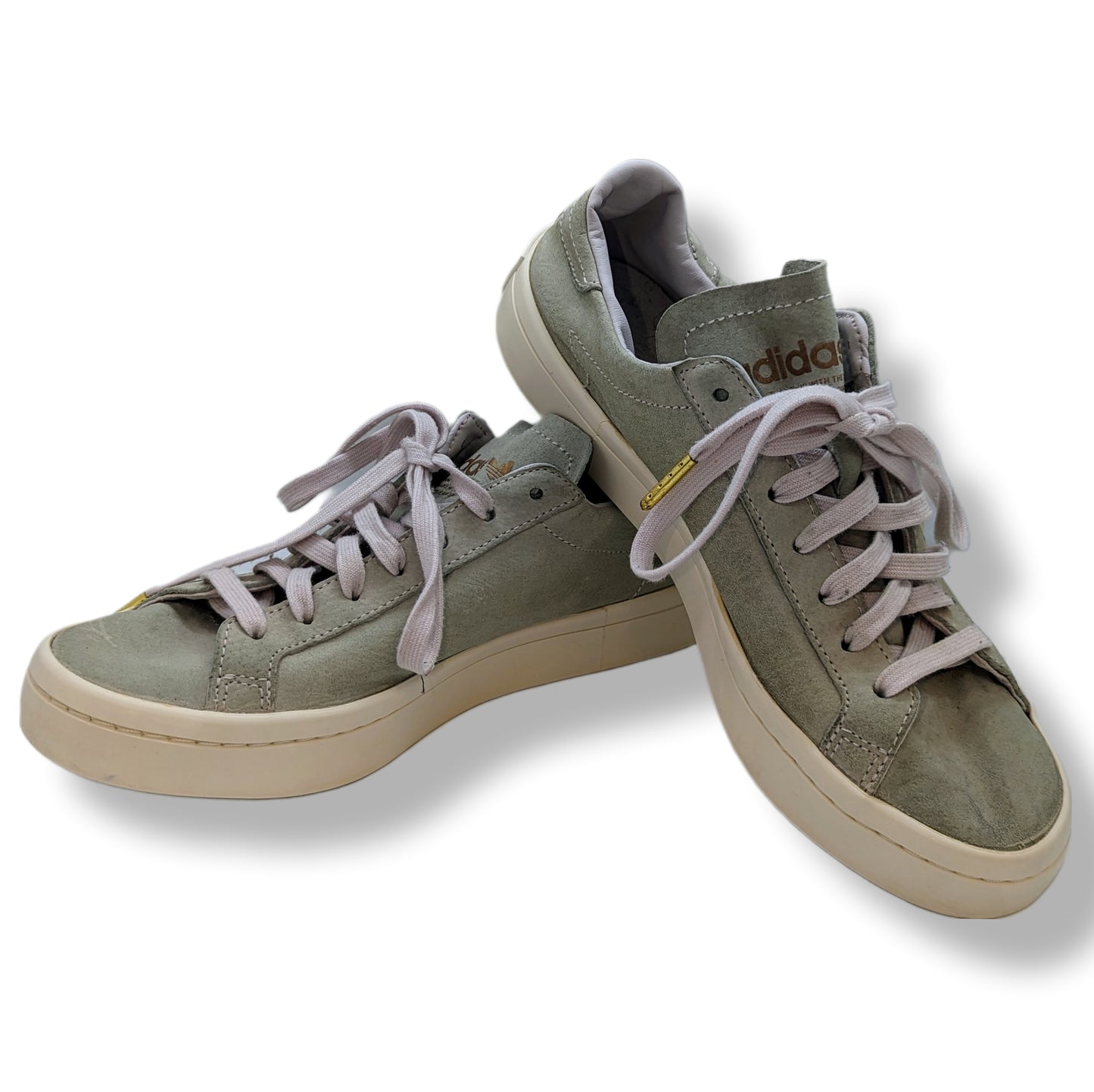 Adidas Court Vantage Light Green Leather Trainers ~ F97214 ~ Women Size UK 4