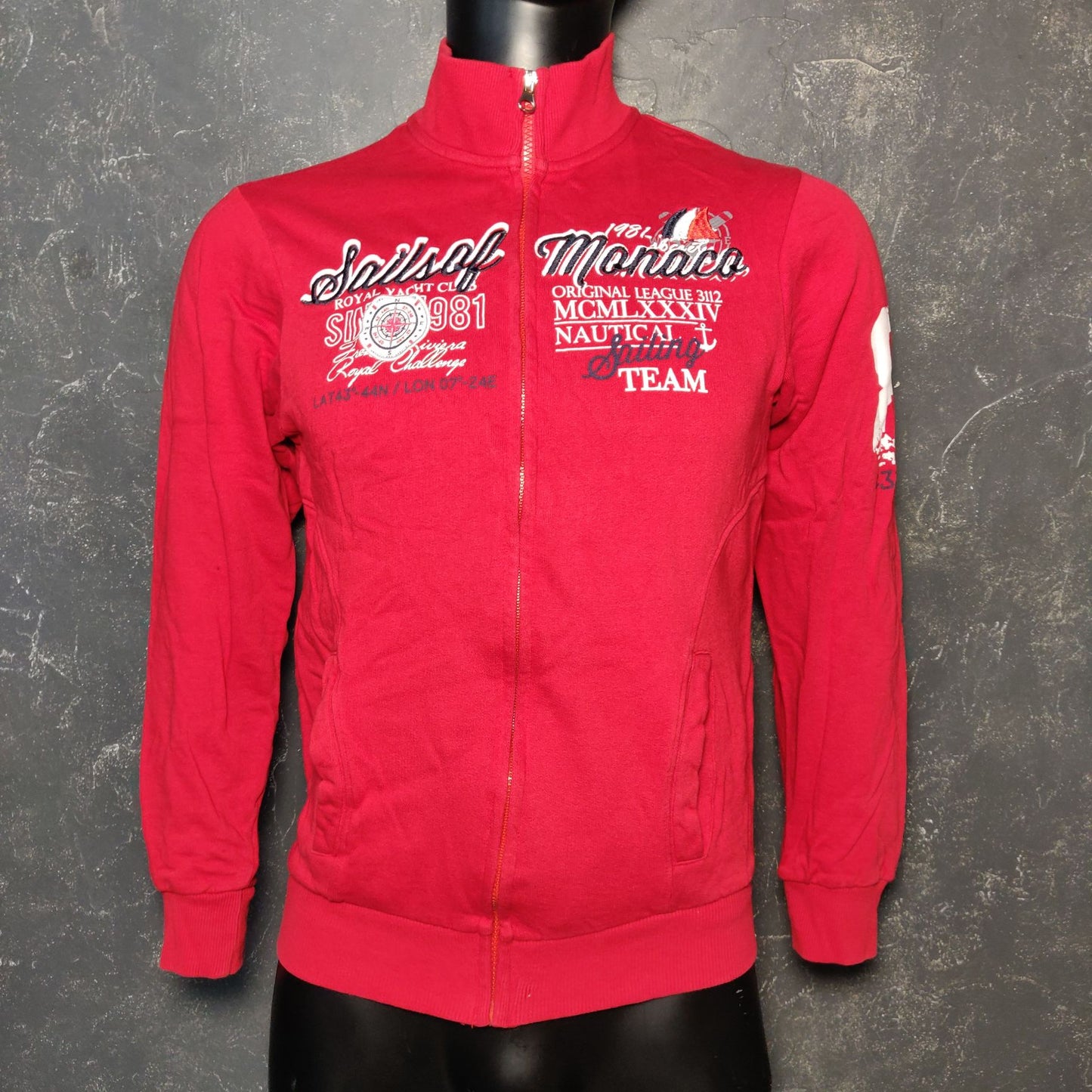 Sails Of Monaco Red Sweatshirt Full Zip Men Size Small