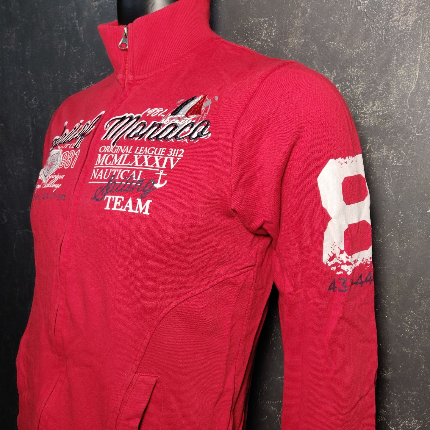 Sails Of Monaco Red Sweatshirt Full Zip Men Size Small