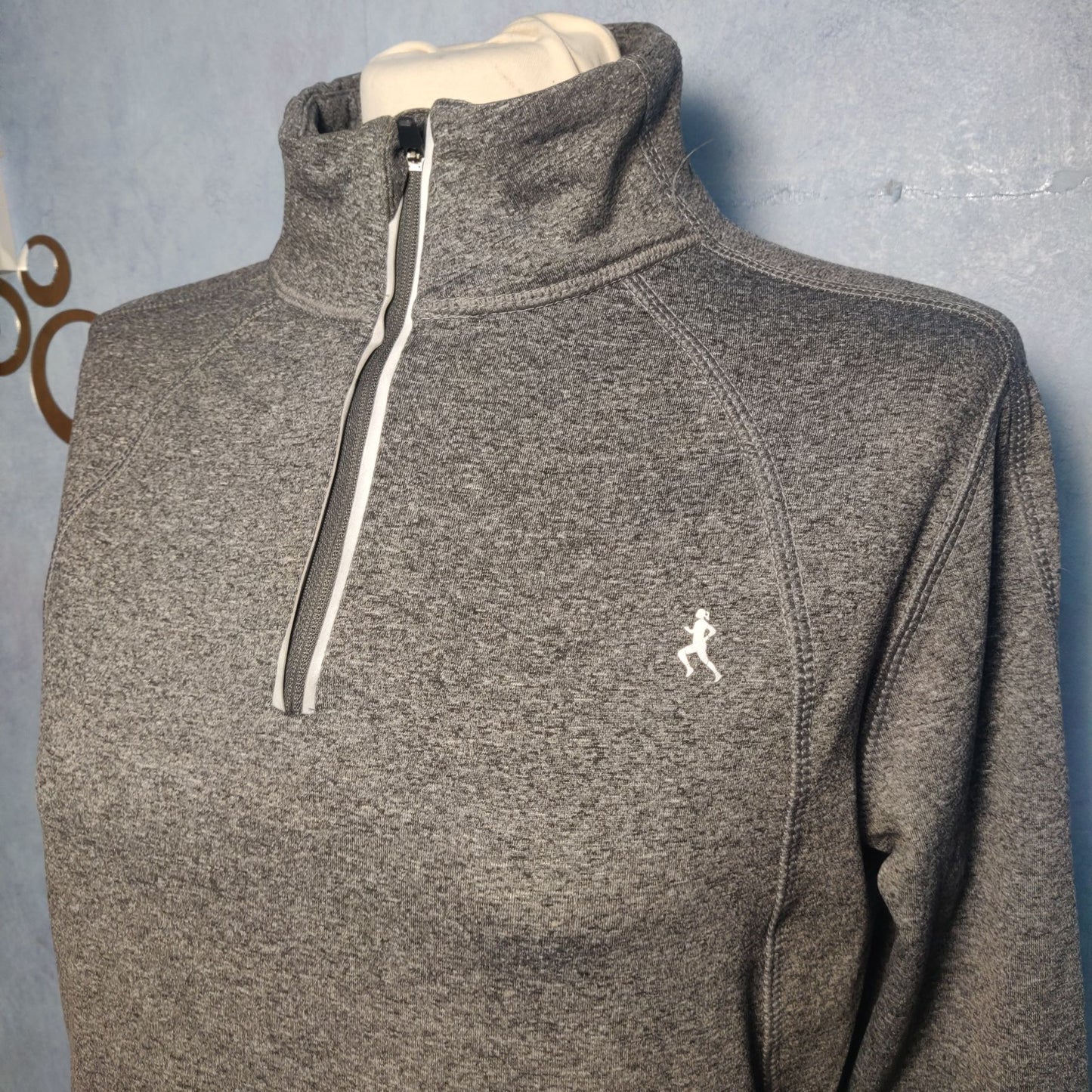 Atmosphere Grey Sweatshirt Long Sleeve 1/4 Zip Women Size UK 10