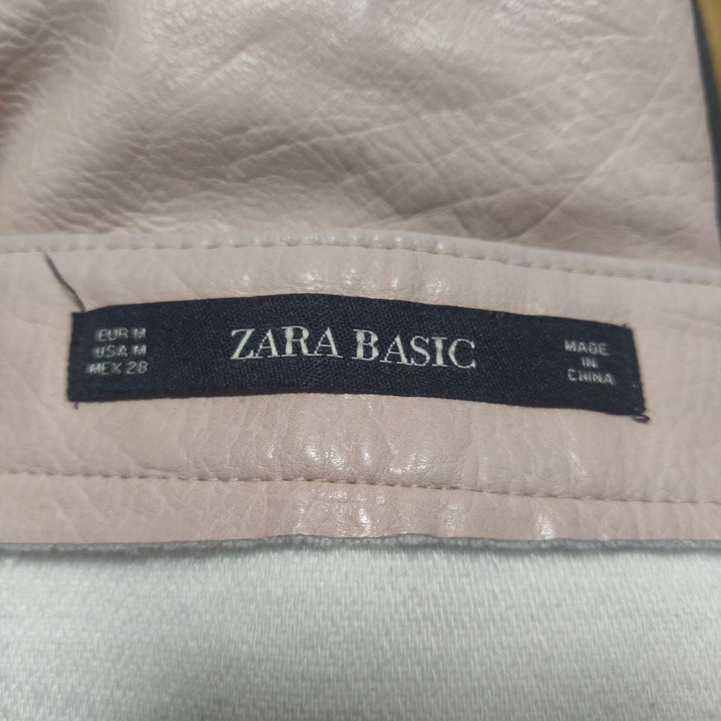 Zara Basic Pink Leather Skirt Women Size Medium