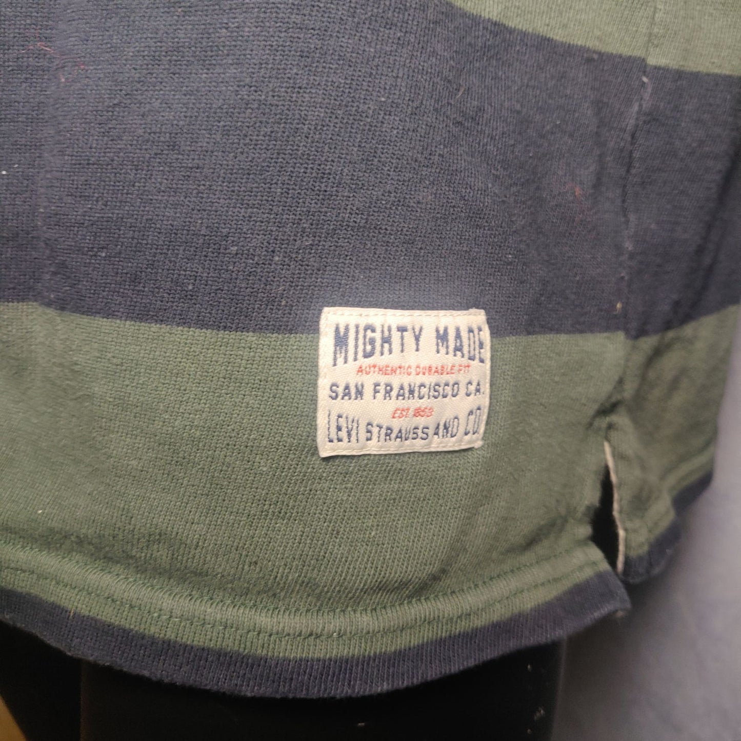 Levi's Vintage Green Long Sleeve Polo Shirt Men Size Large