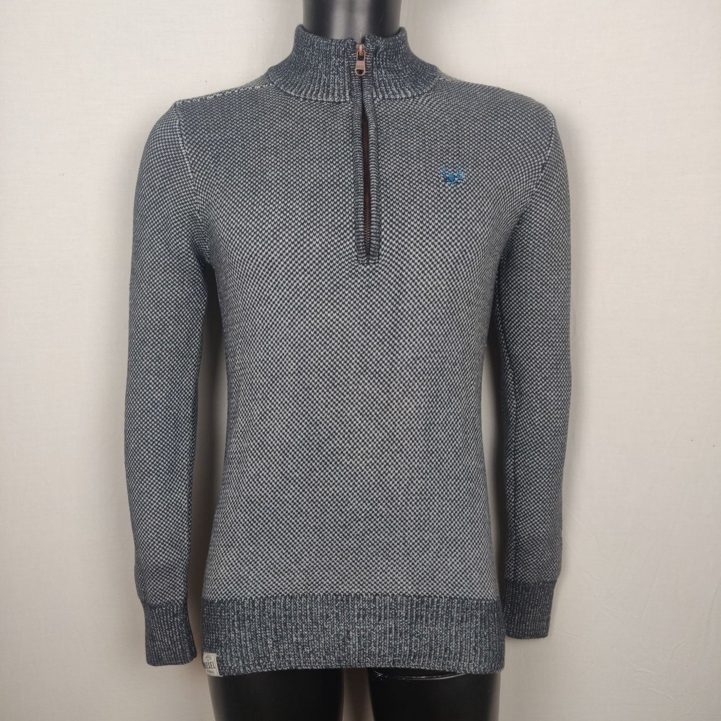 Diesel Blue Sweatshirt Pullover 1/4 Zip Men Size Small