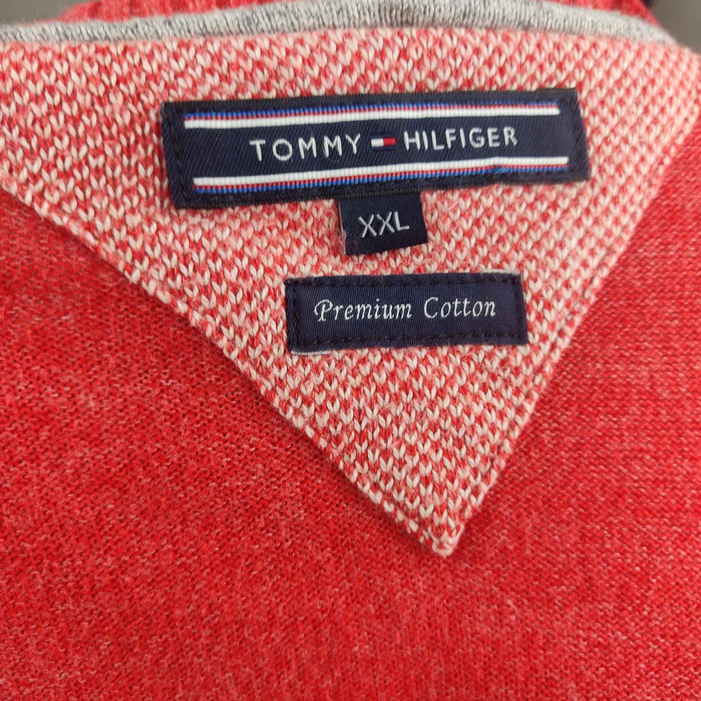 Tommy Hilfiger Red Sweatshirt Premium Cotton Men Size XXL