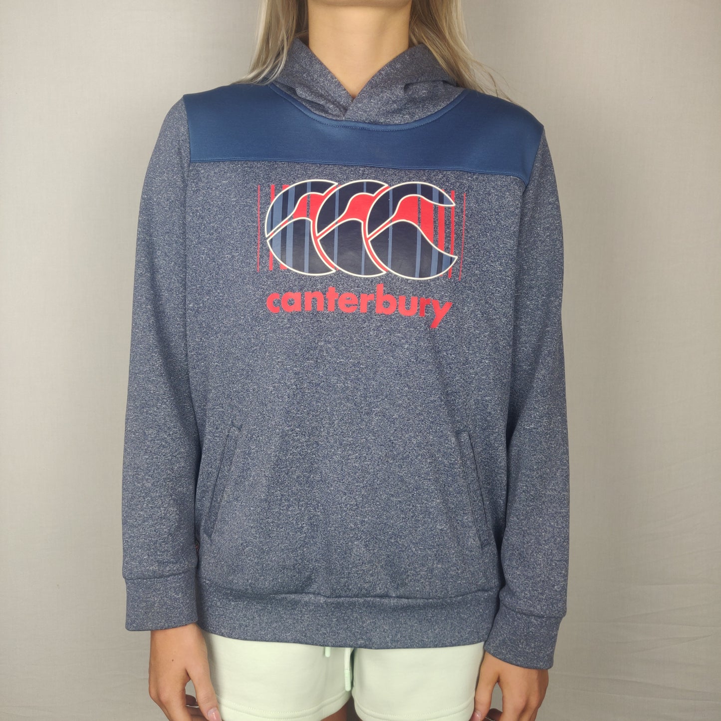 Canterbury Blue Grey Hoodie Pullover Girls 14 Years