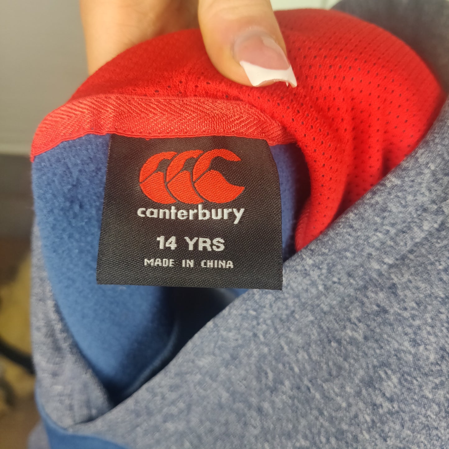 Canterbury Blue Grey Hoodie Pullover Girls 14 Years