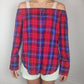 Enlightened Red Blue Tube Top Shirt Women Size UK 10
