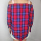 Enlightened Red Blue Tube Top Shirt Women Size UK 10
