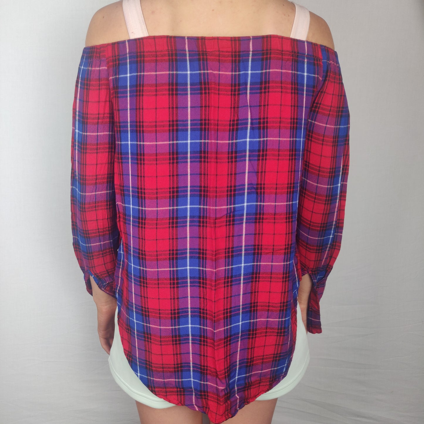 Enlightened Red Blue Tube Top Shirt Women Size UK 10