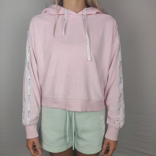Champion Pink Cropped Hoodie Women Size Small
