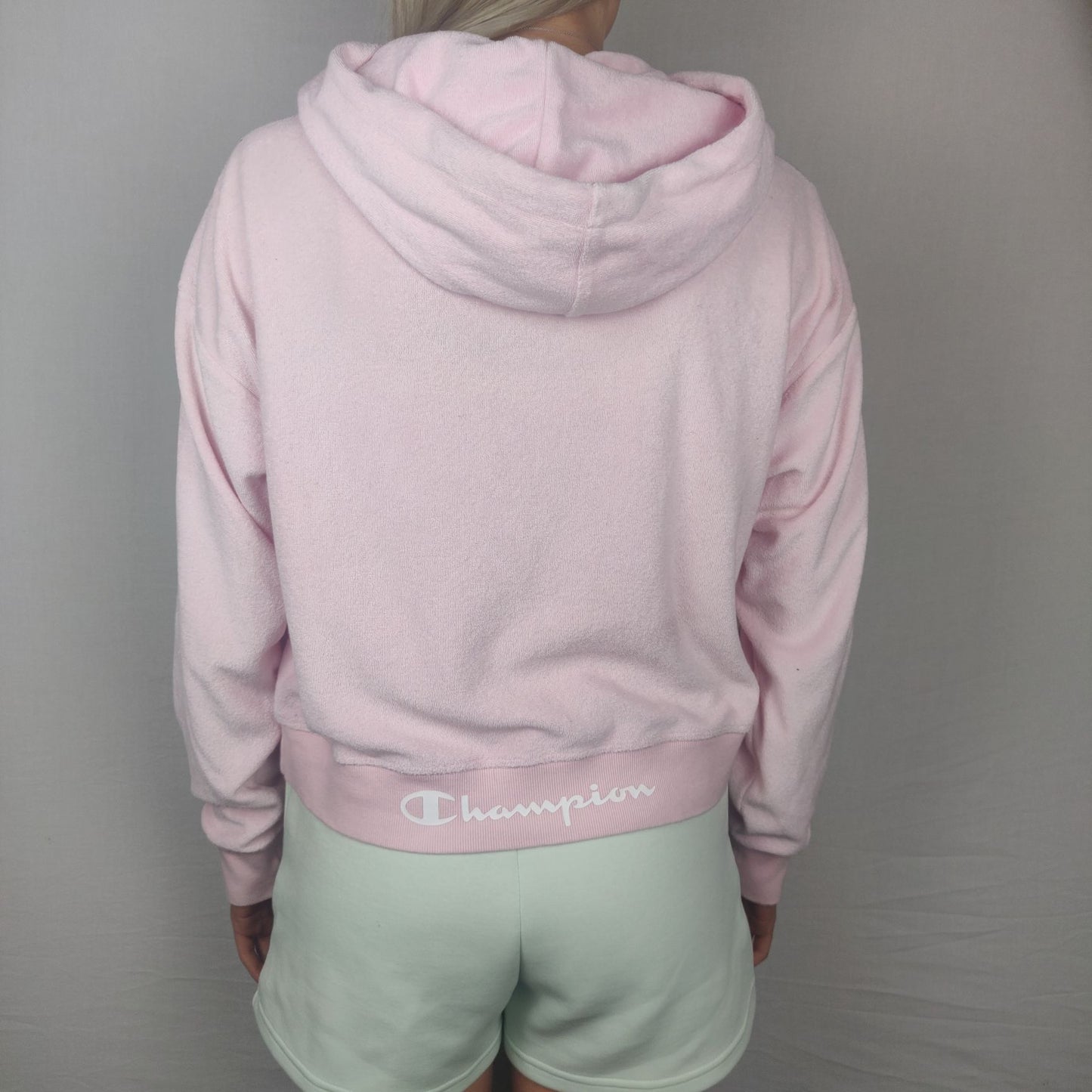 Champion Pink Cropped Hoodie Women Size Small