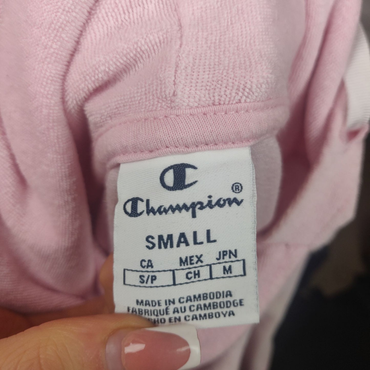 Champion Pink Cropped Hoodie Women Size Small