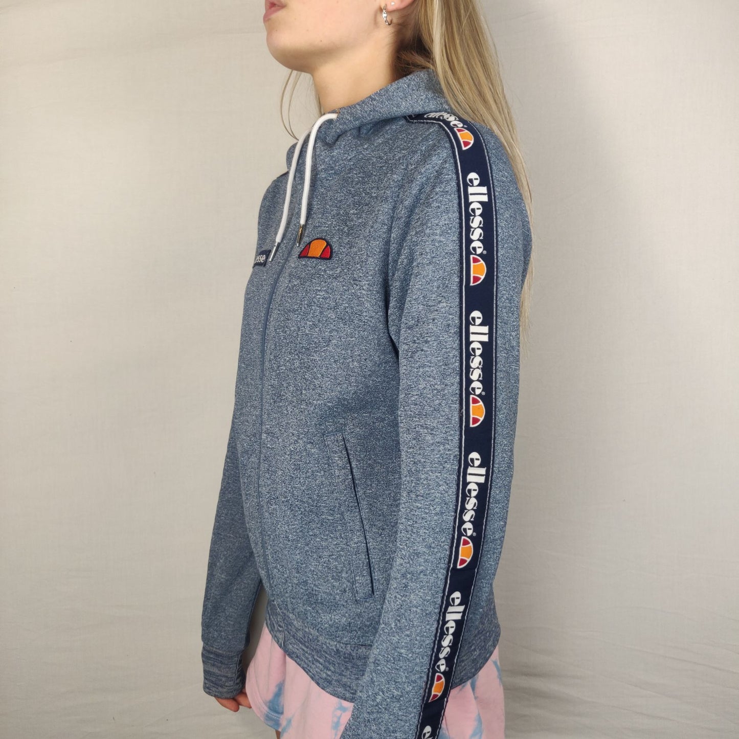 Ellesse Blue Full Zip Hoodie Women Size UK 8