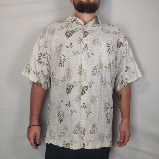 Khaki's By Arrow Vintage White Shirt Short Sleeve Men Size 2XL