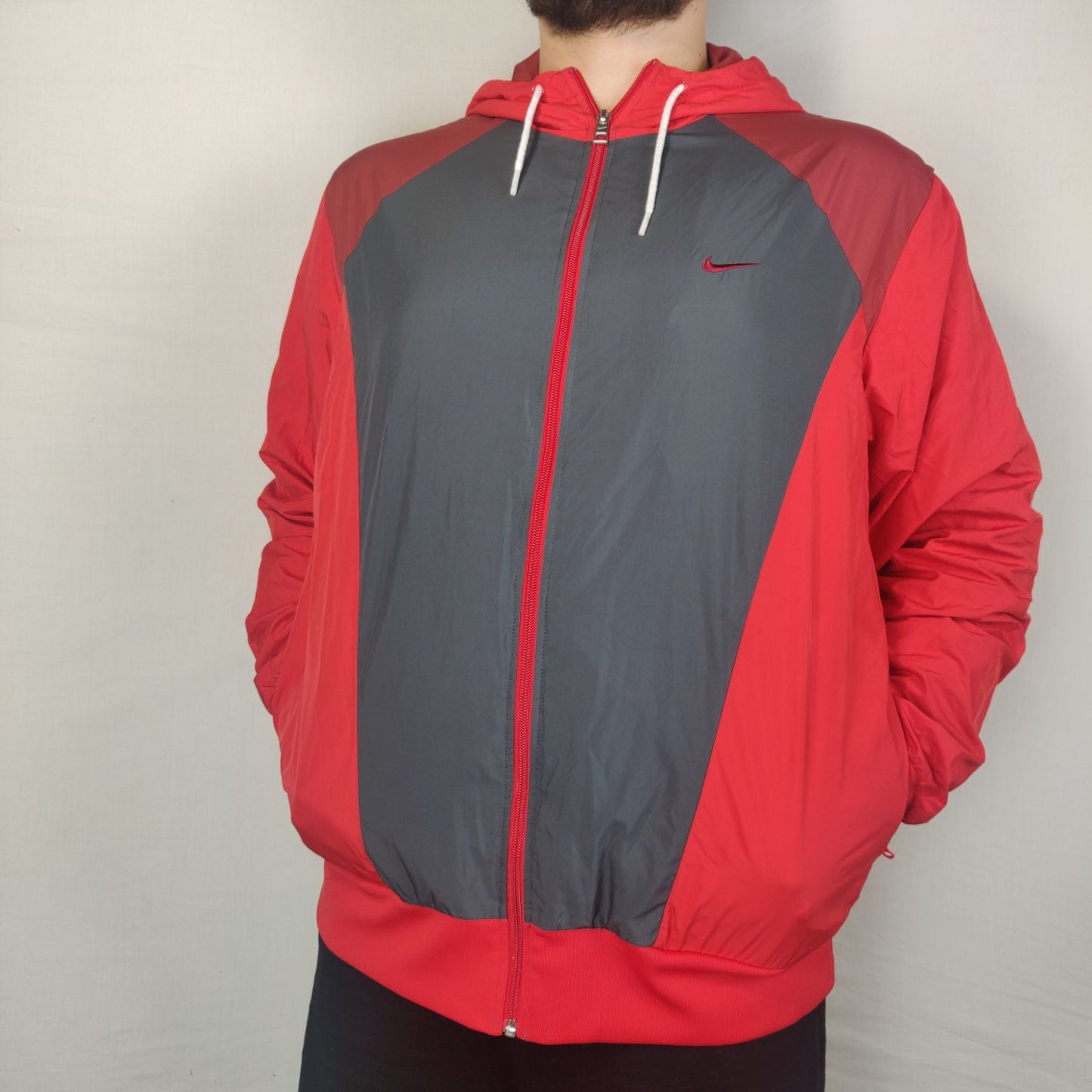 Nike Athletic Dept Red Windbreaker Jacket Men Size XL
