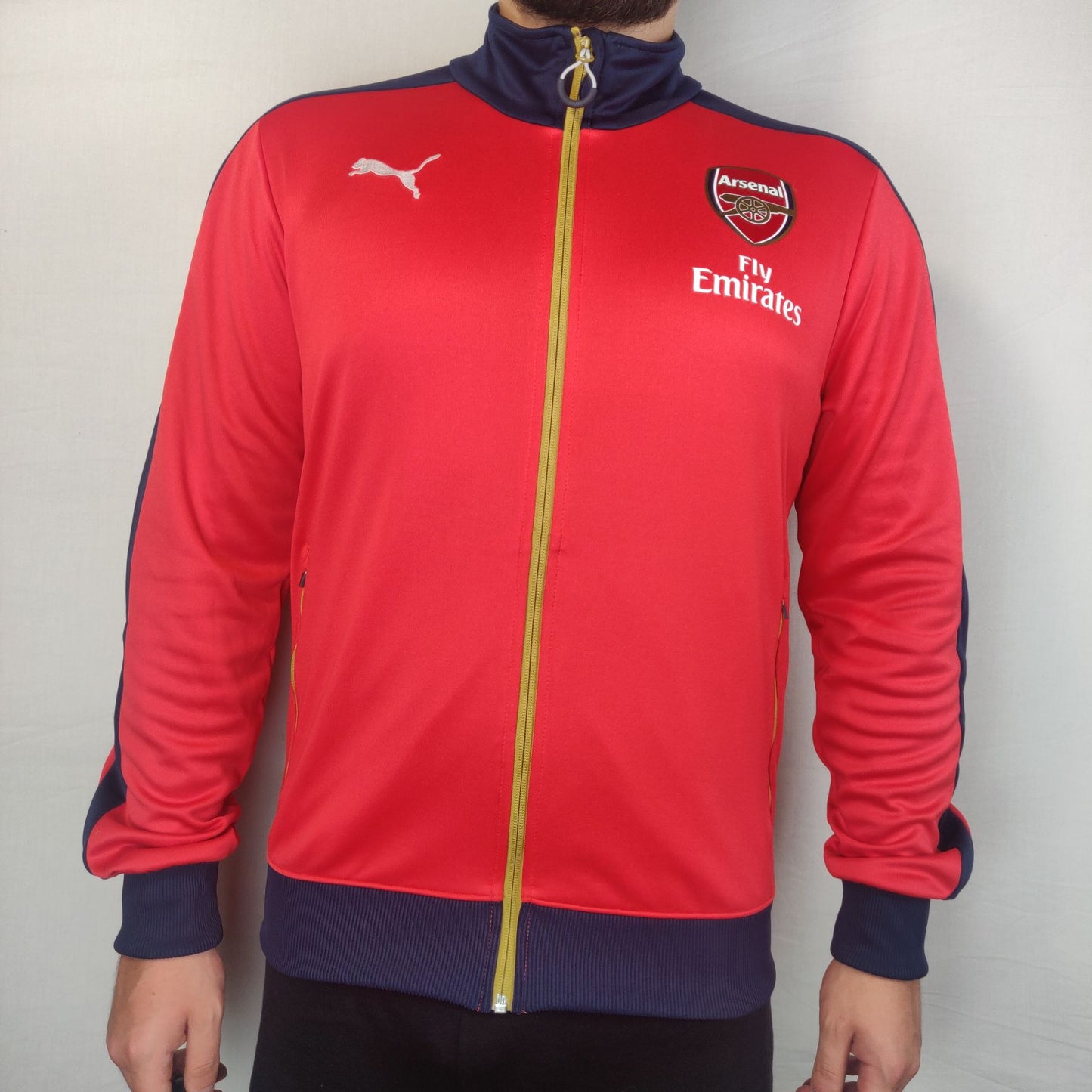 Arsenal Red Puma Track Top Full Zip Long Sleeve Men Size Medium