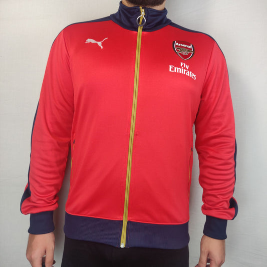 Arsenal Red Puma Track Top Full Zip Long Sleeve Men Size Medium