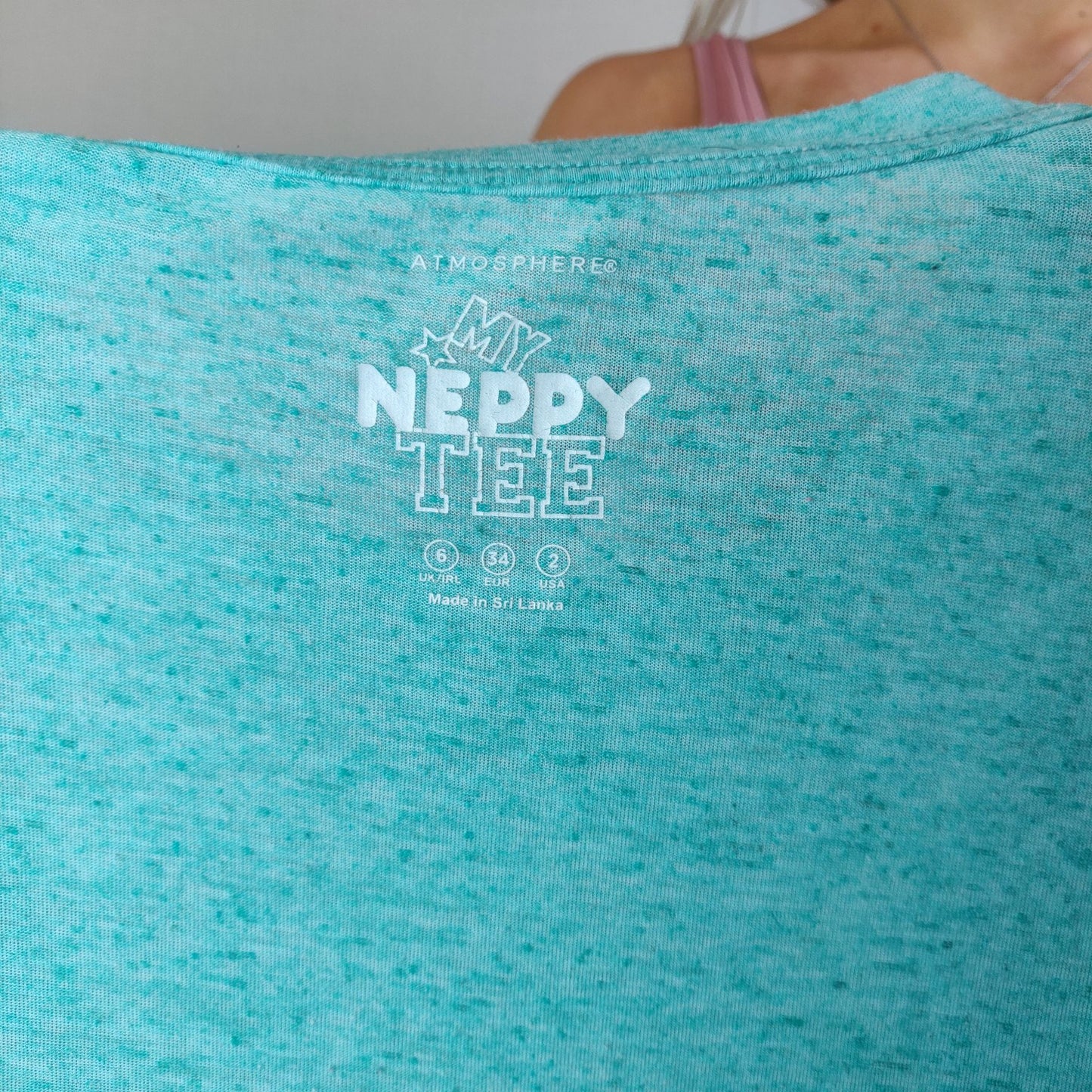 Atmosphere My Neppy Tee Blue Tshirt Short Sleeve Women Size UK 6