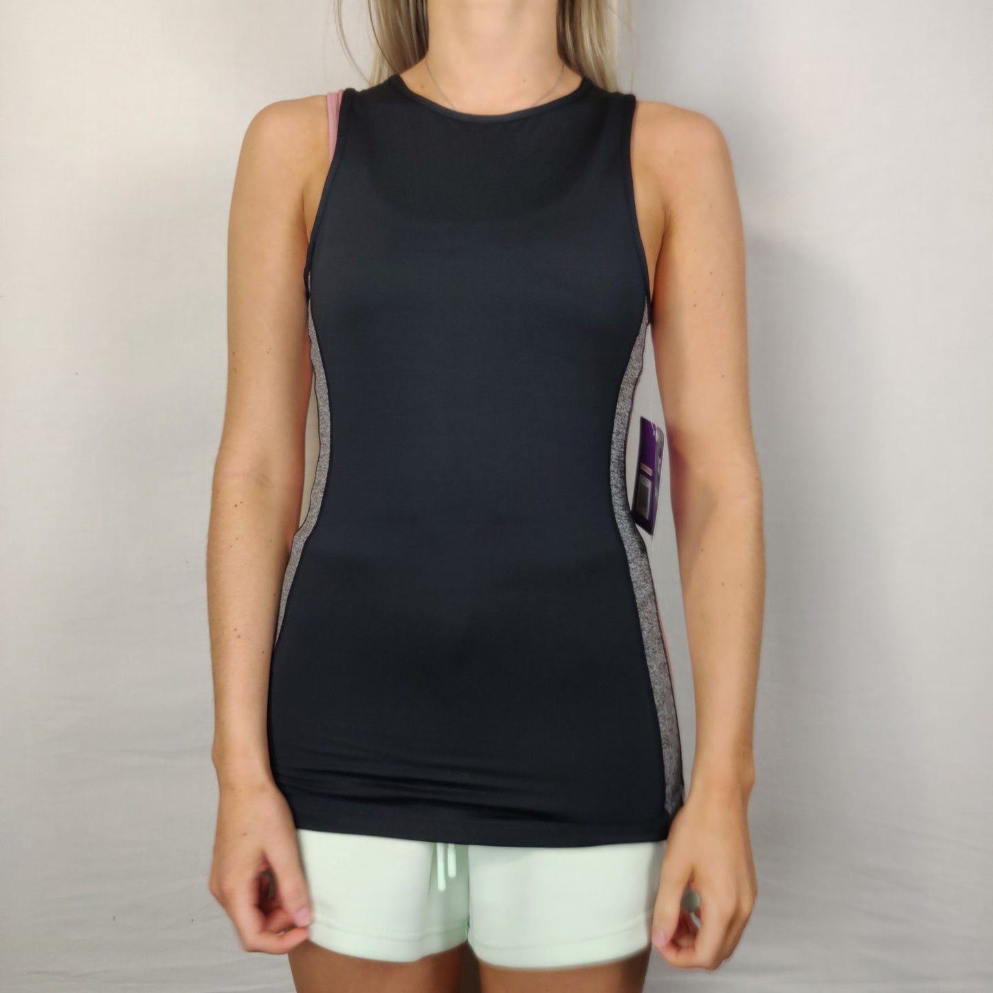 X-Tone Black Grey Vest Top Sleeveless Women Size Medium