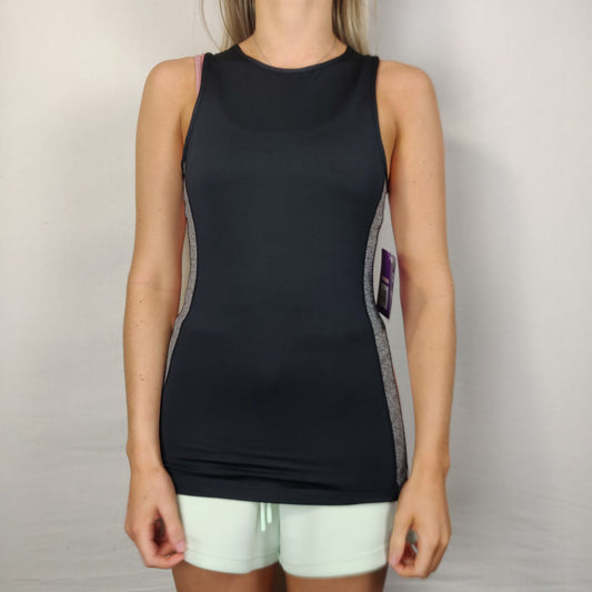 X-Tone Black Grey Vest Top Sleeveless Women Size Medium