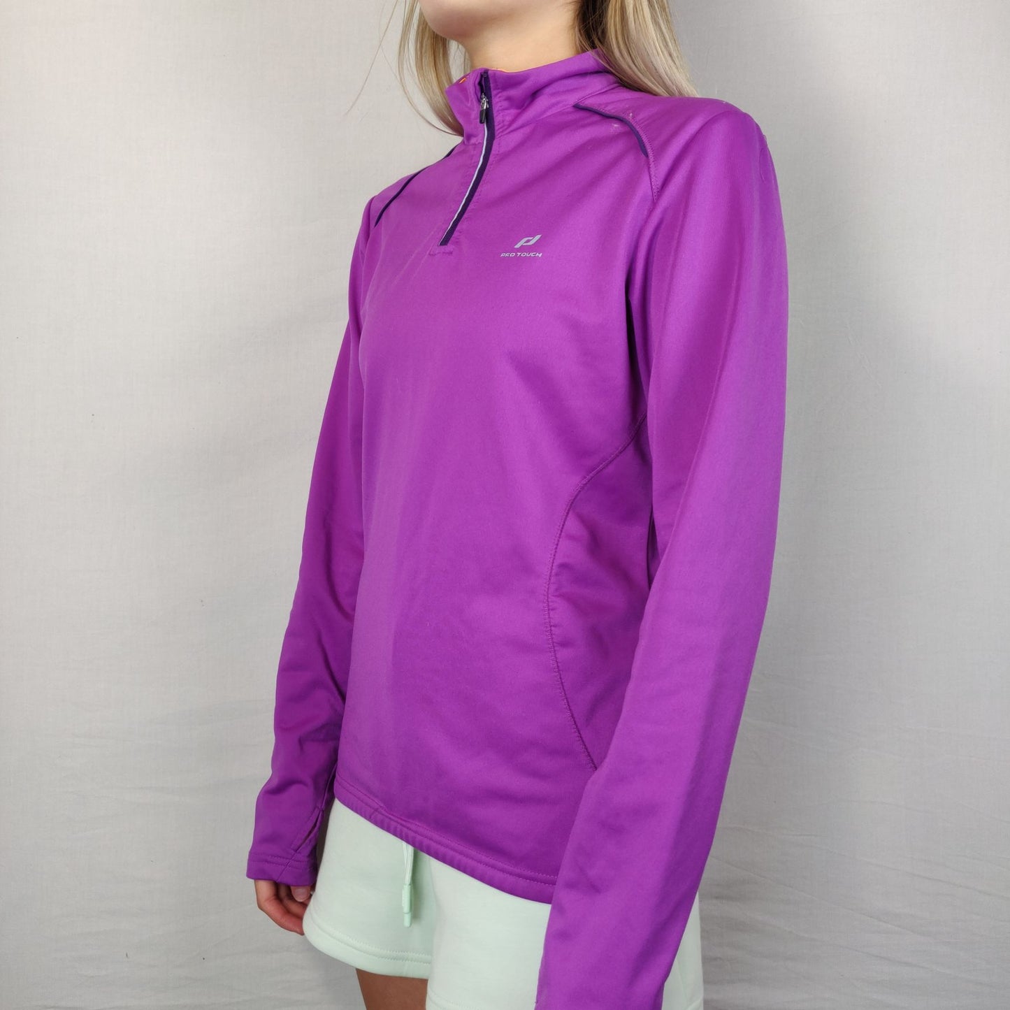 Pro Touch Purple Sweatshirt 1/4 Zip Women Size UK 10