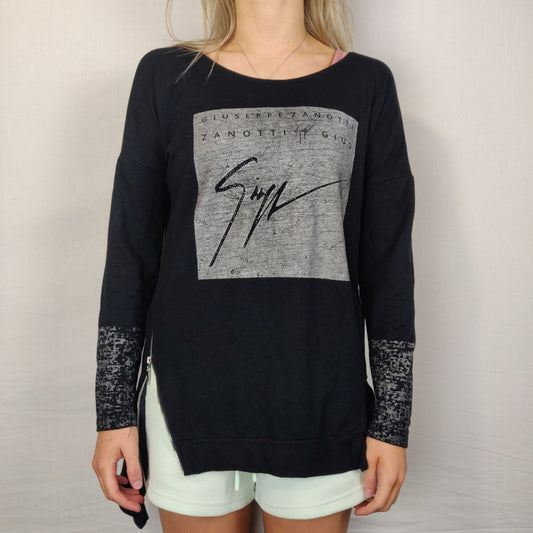 Esloi Black Diamond Black Long Top Women Size Medium