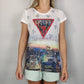 Guess White Tshirt Short Sleeve Women Size Medium