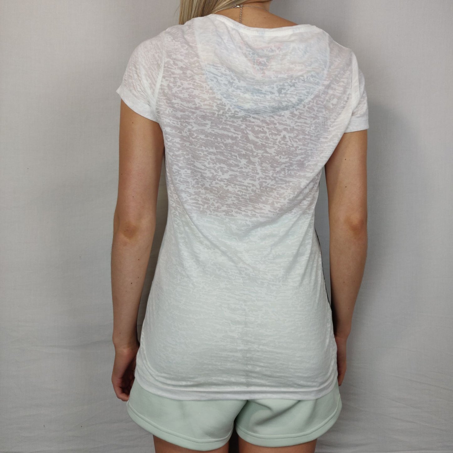 Guess White Tshirt Short Sleeve Women Size Medium