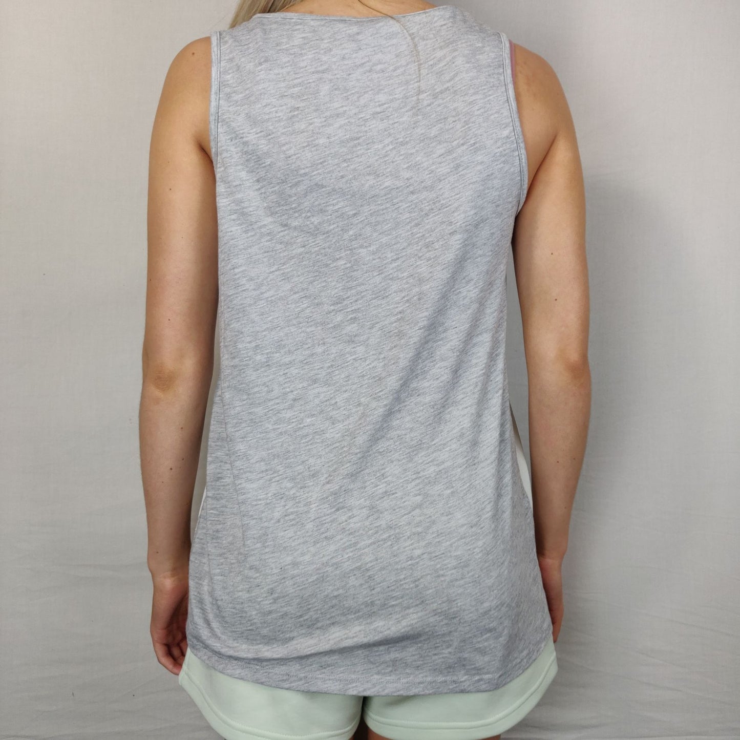 Dunnes White Grey Tank "Joie De Vivre" Women Size UK 8