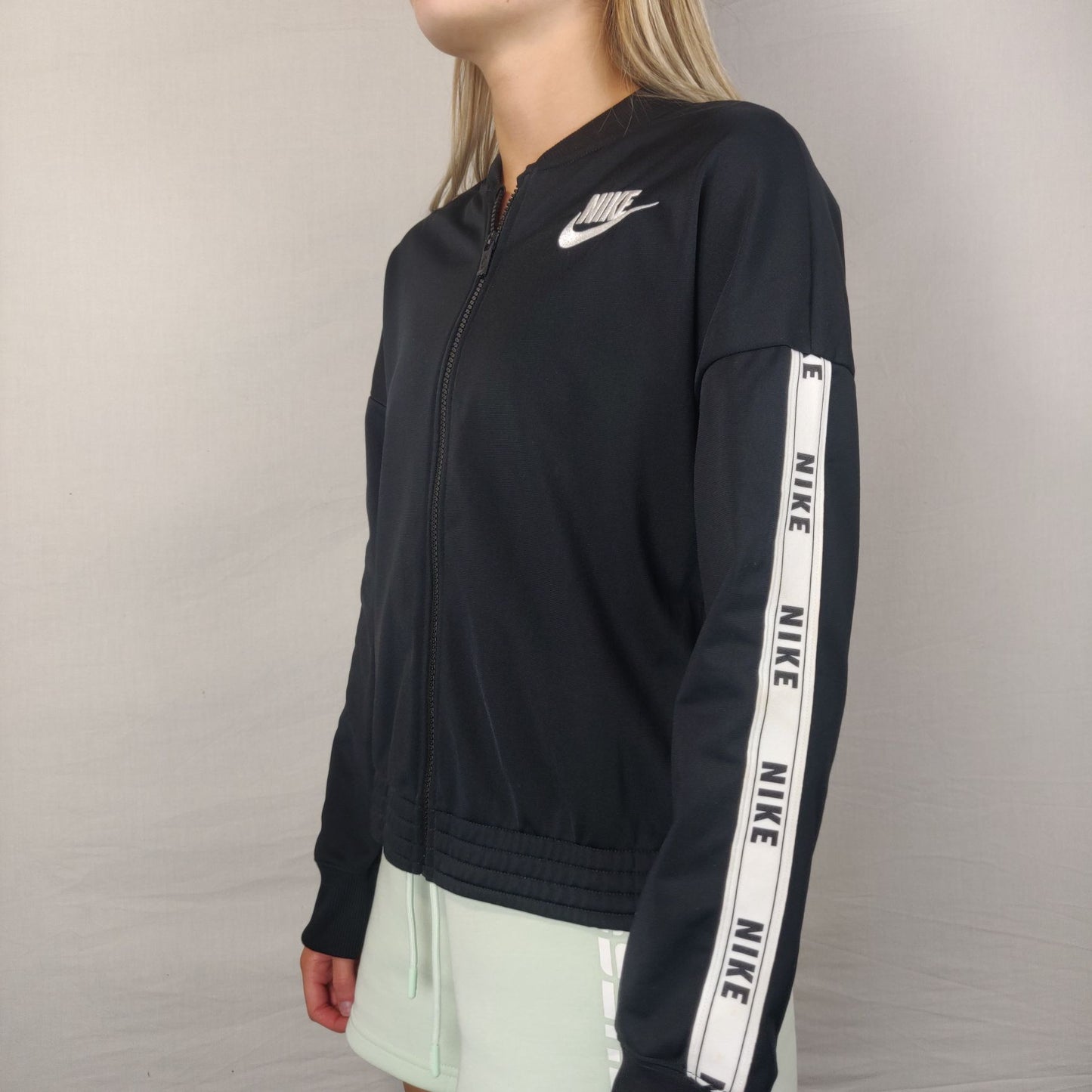 Nike Black Full Zip Sweatshirt Track Top Women Size Medium