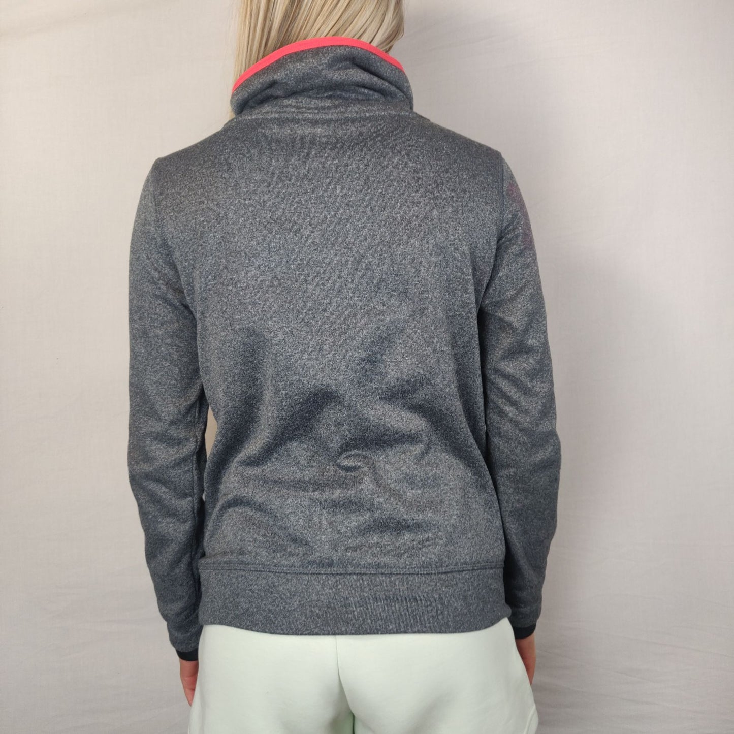 Reebok Grey Sweatshirt Pullover Red Logo Women SIze XS