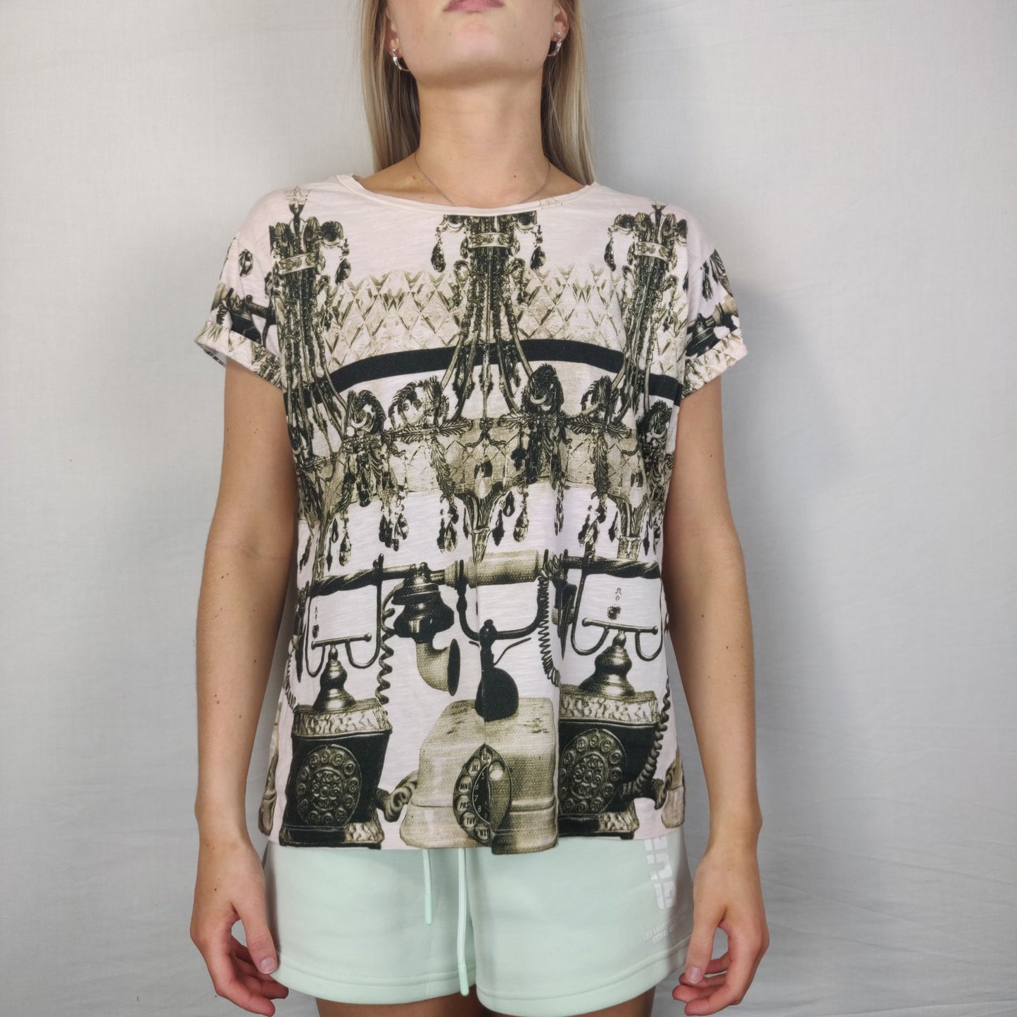 River Island White T-shirt Short Sleeve Women Size UK 10