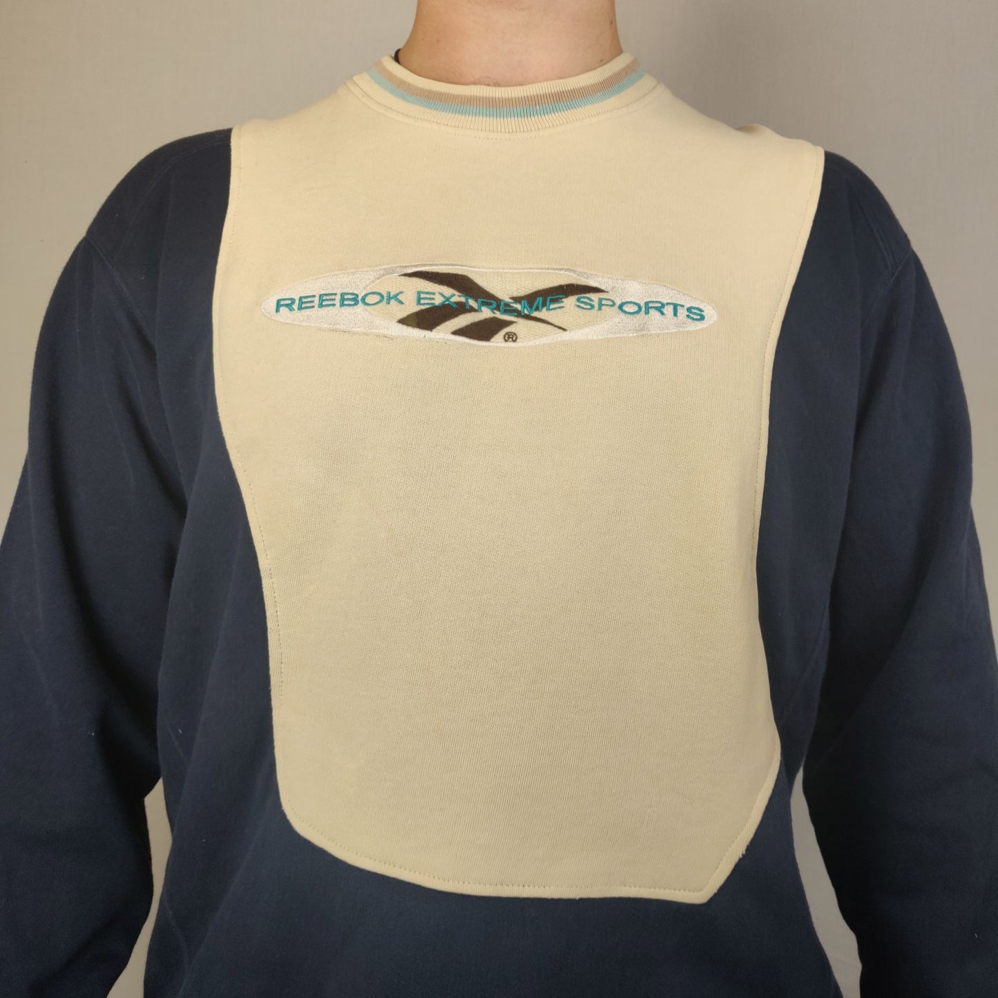 Reebok Navy Extreme Sports Sweatshirt Pullover Men Size Small