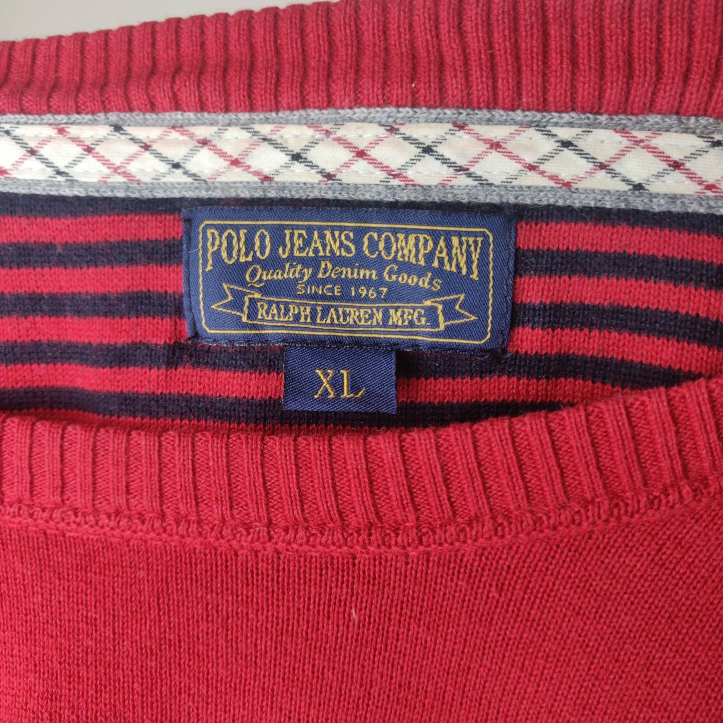 Polo Jeans Vintage Red Sweatshirt Long Sleeve Men Size XL