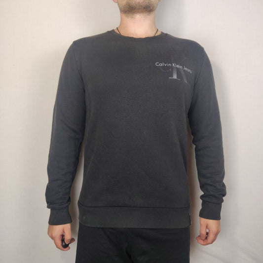 Calvin Klein Jeans Black Sweatshirt Pullover Men Size Medium