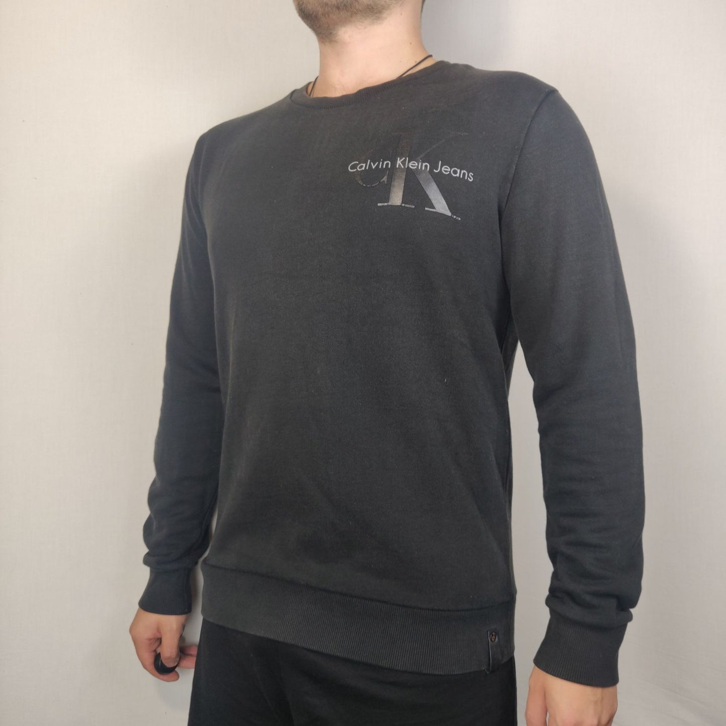 Calvin Klein Jeans Black Sweatshirt Pullover Men Size Medium