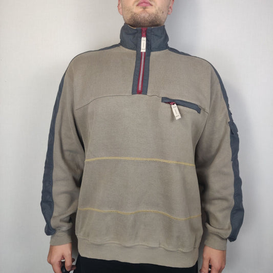 Northern Exposure Outdoor Wear Green Blue 1/4 Zip Zip Lined Coat Men Size Medium