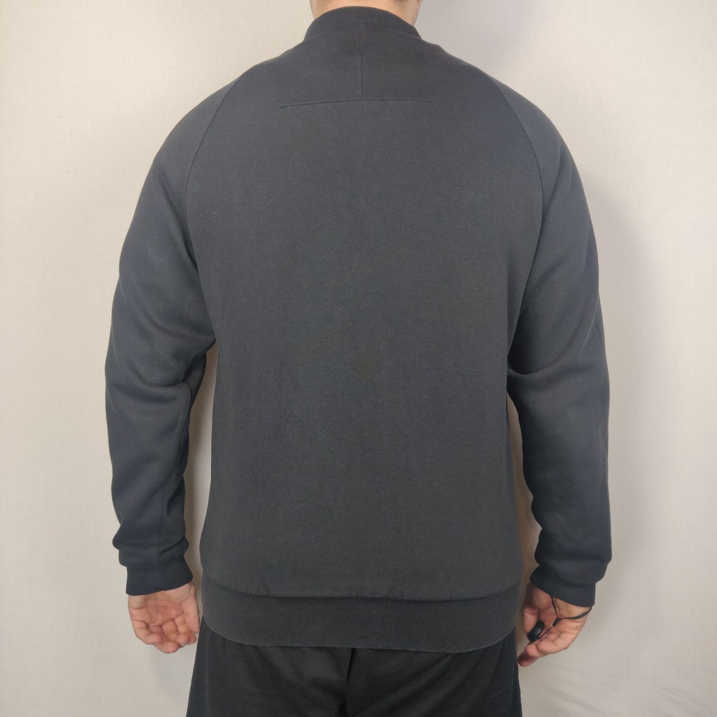 Reebok Classic Vintage Black Sweatshirt Full Zip Men Size Large