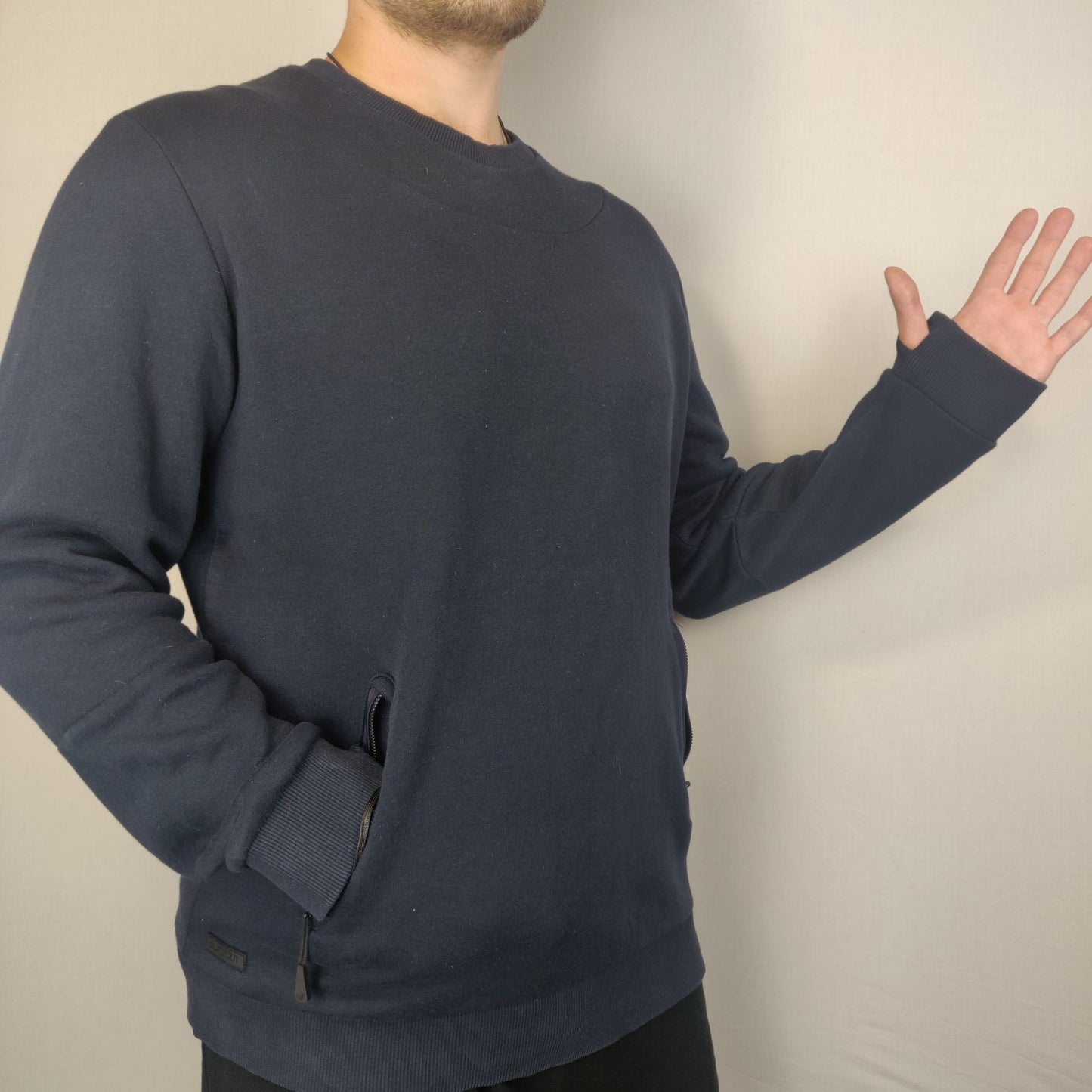Blackout Navy Sweatshirt Long Sleeve Men Size Large