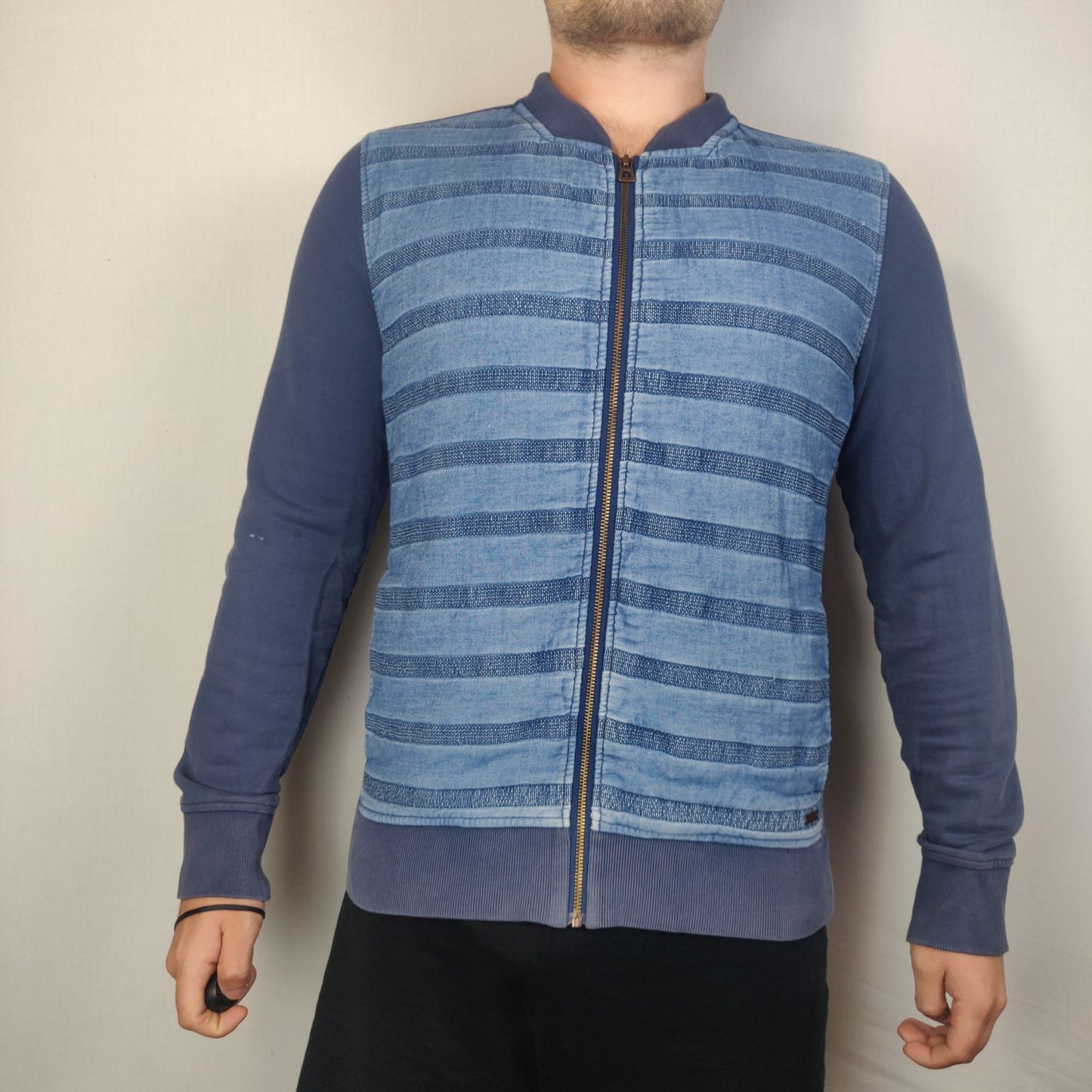 Hugo Boss Blue Full Zip Sweatshirt Long Sleeve Men Size Medium