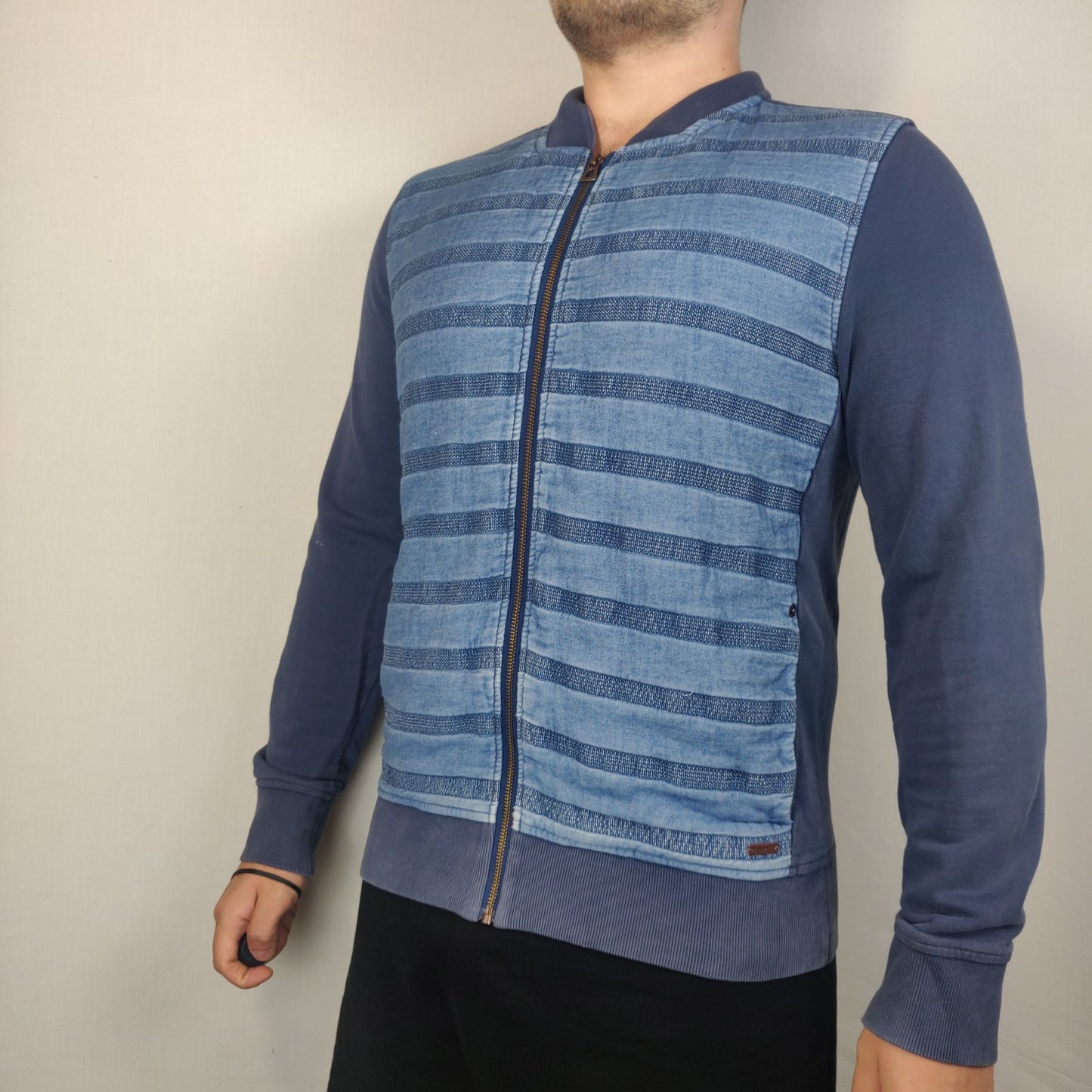 Hugo Boss Blue Full Zip Sweatshirt Long Sleeve Men Size Medium