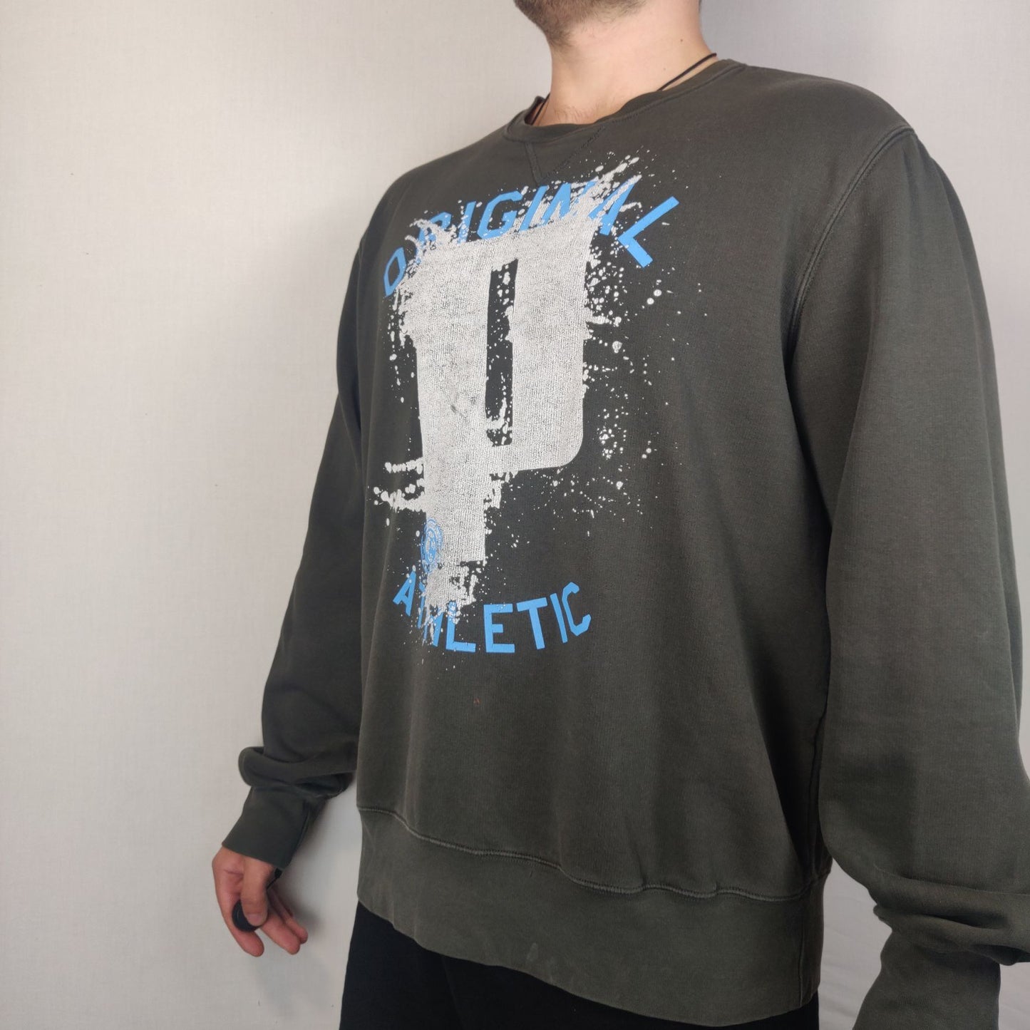 Puma Original Athletic Green Sweatshirt Long Sleeve Men Size XL