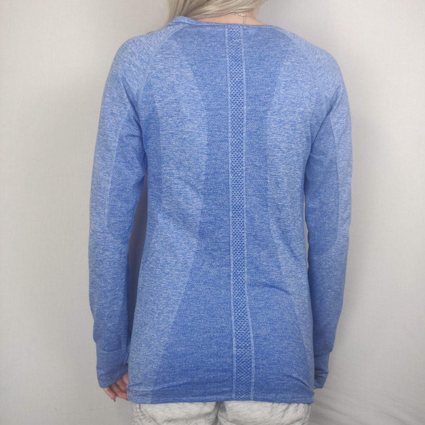 Work Out Blue Sweatshirt Long Sleeve Crew Neck Women Size Small