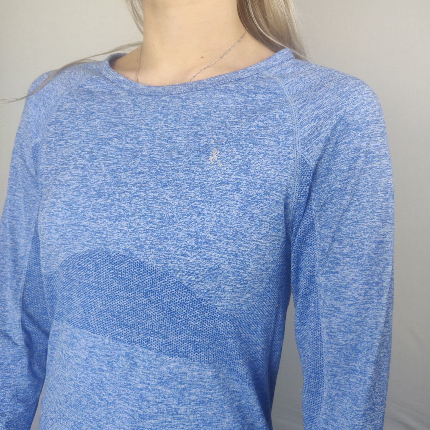 Work Out Blue Sweatshirt Long Sleeve Crew Neck Women Size Small
