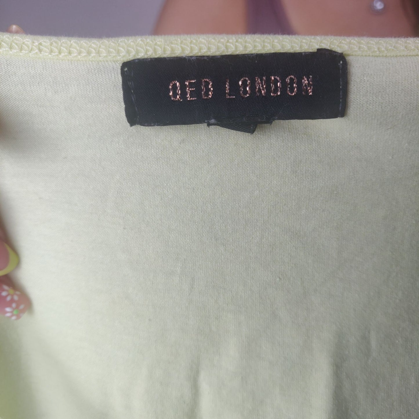 Qed London Yellow Cold Shoulder Shirt Women Size UK 12