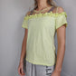Qed London Yellow Cold Shoulder Shirt Women Size UK 12