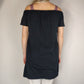 River Island Black "Wild Spirit" Cold Shoulders Top Women Size UK 10