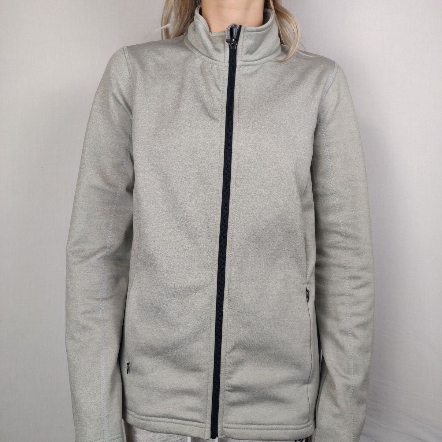 Crivit Grey Full Zip Sweatshirt Long Sleeve Women Size Medium UK 12-14